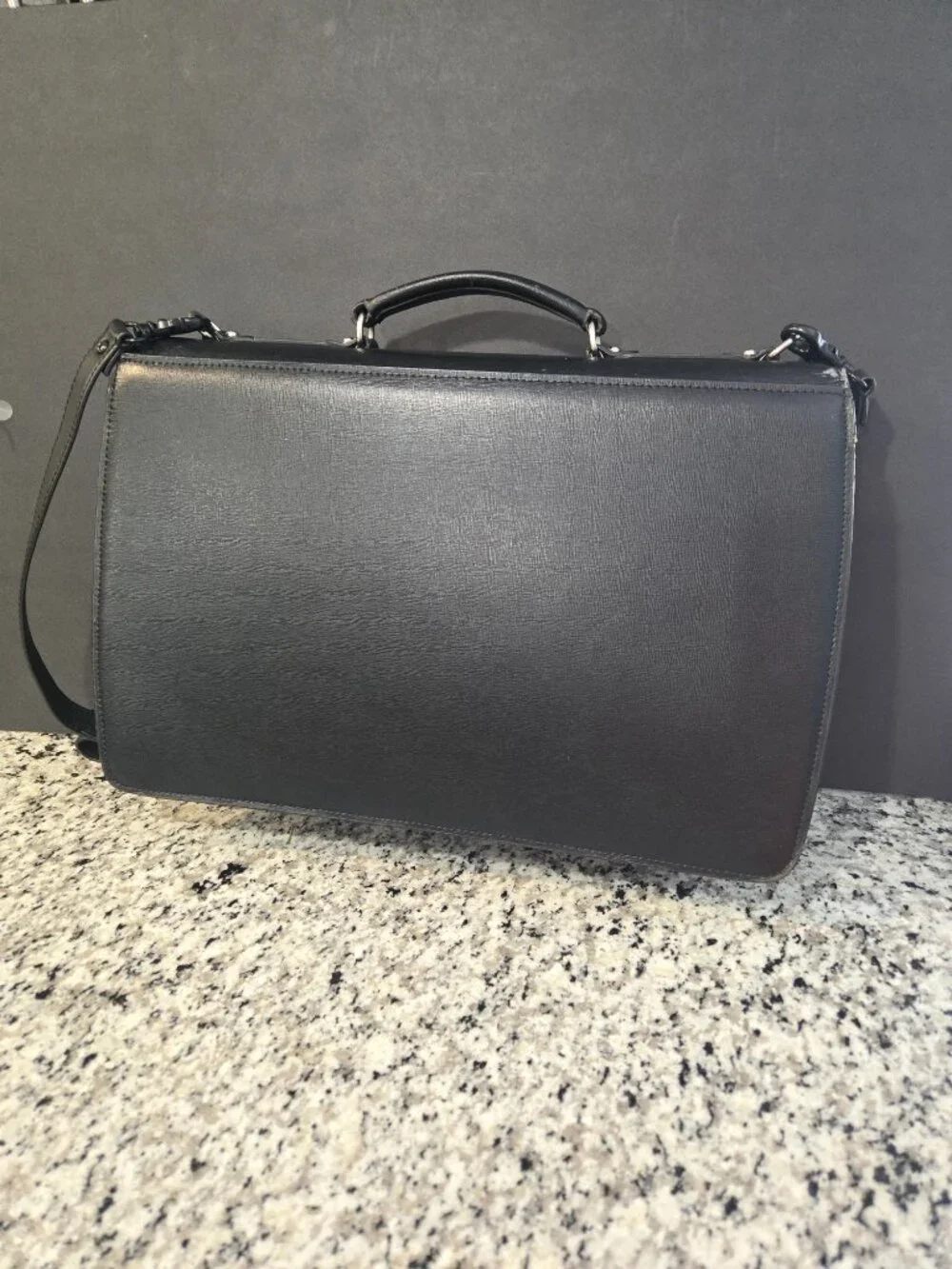 JACK GEORGES BLACK PROFESSIONAL BRIEFCASE; APPROX. 16